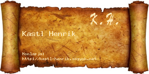Kastl Henrik névjegykártya